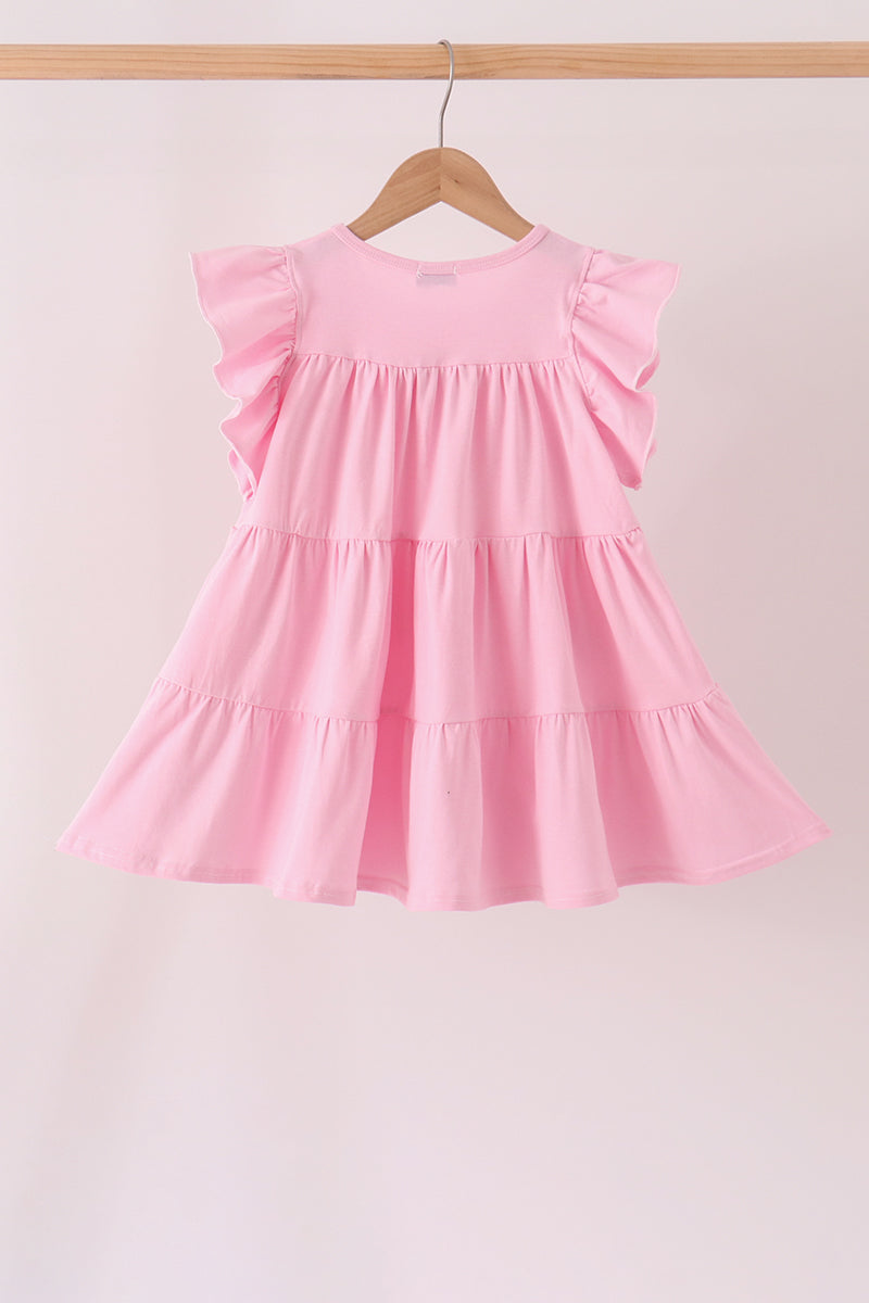 Pink football sequin tiered dress