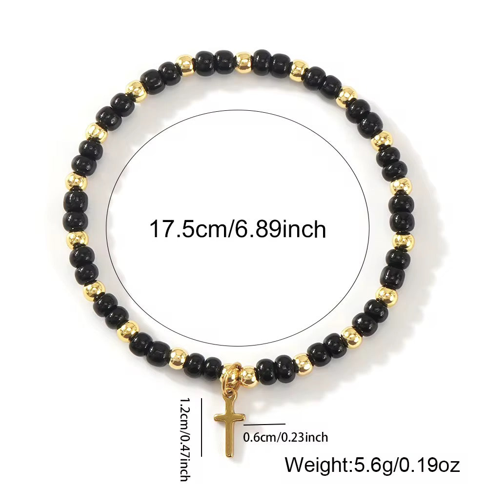 Cross Beaded Bracelet RTS