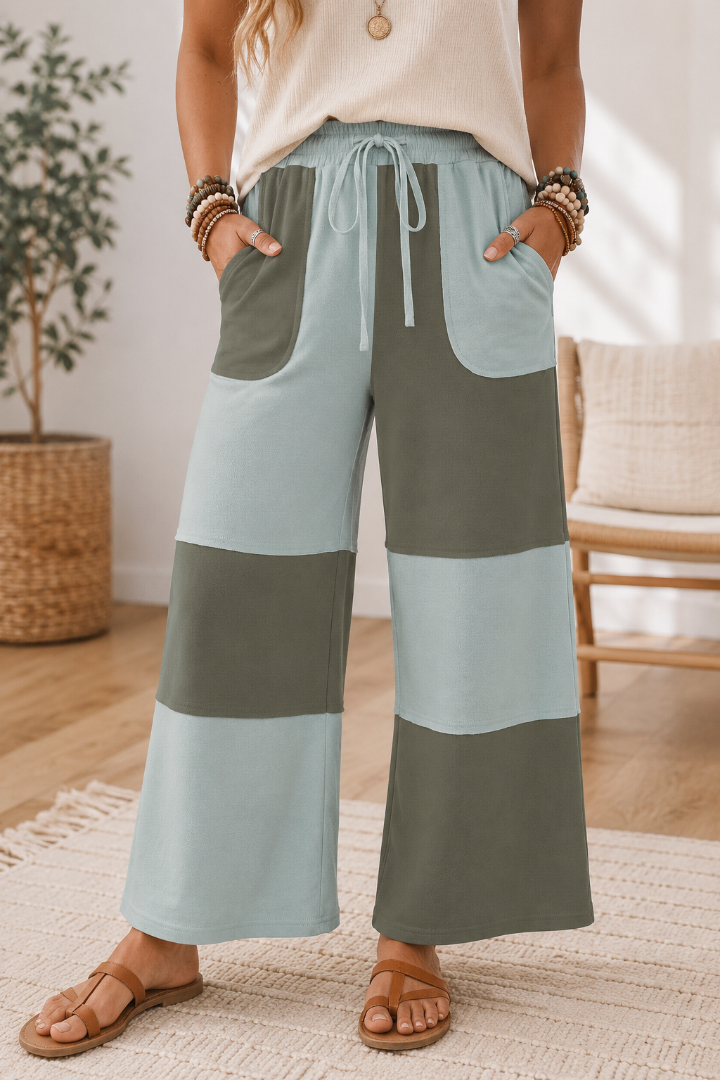 Raw Seam Casual Pants