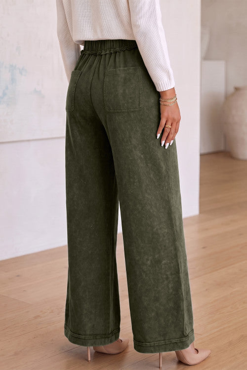 Mineral Wash Flare Pants