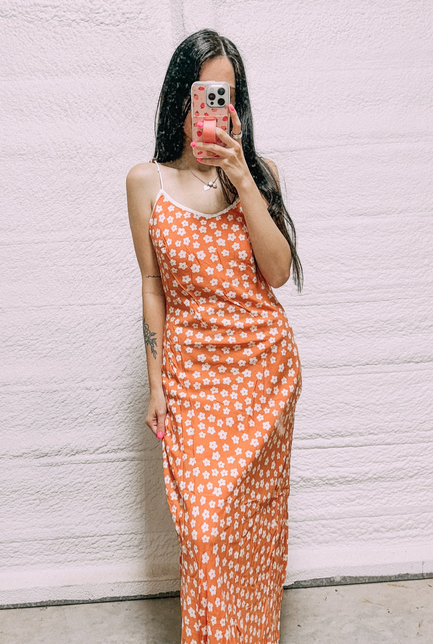 Amber flora peach dress