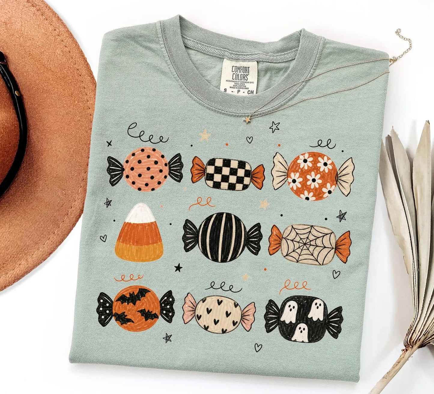 Halloween Candy Graphic Tee | Cute Spooky Season Shirt | Fall Comfort Colors T-Shirt