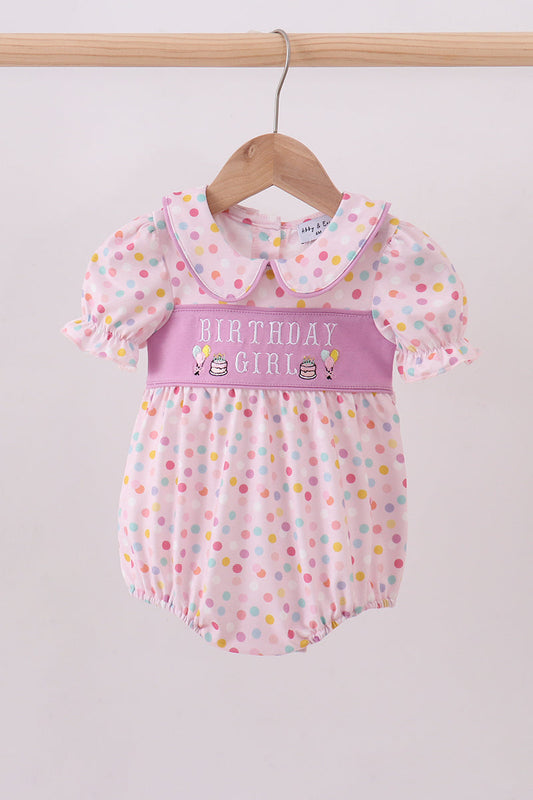 Purple birthday embroidery bubble