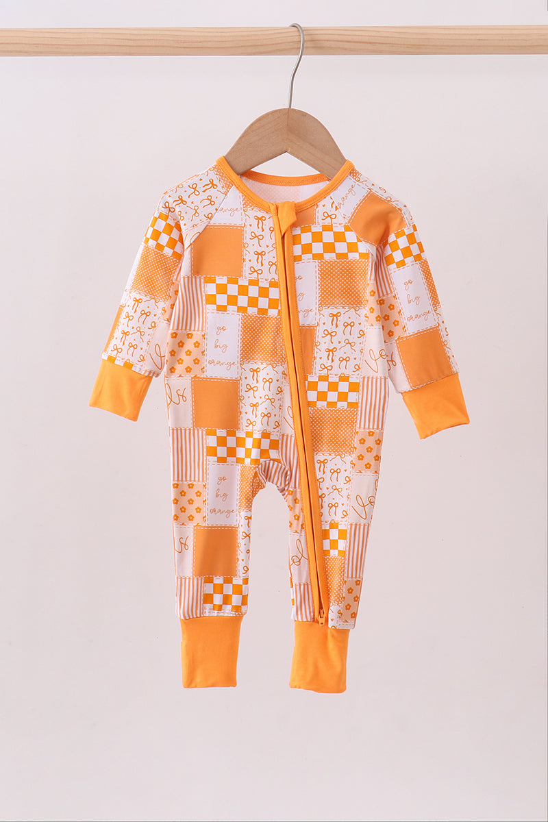 Tennessee floral checkered long sleeve bamboo romper