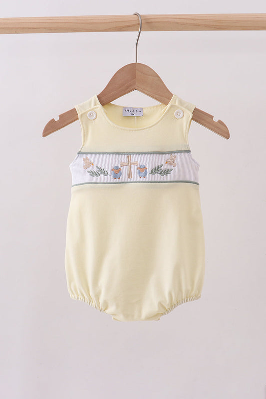 Yellow cross sheep embroidery bubble