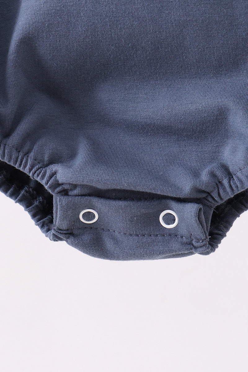 Blue football applique bubble