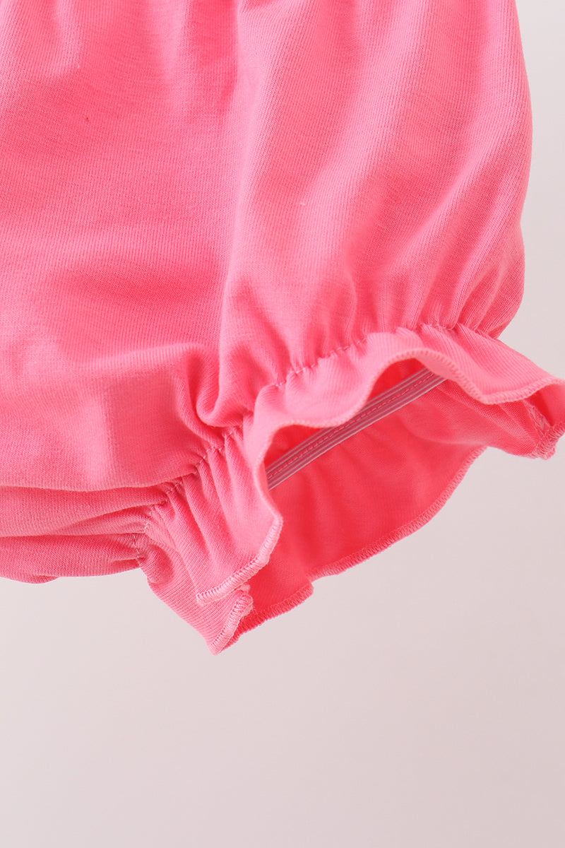 Green watermelon applique ruffle stripe bloomer set