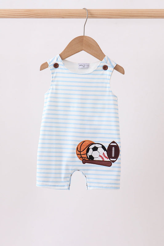 Blue Sports Ball Stripe Applique Knit Jon