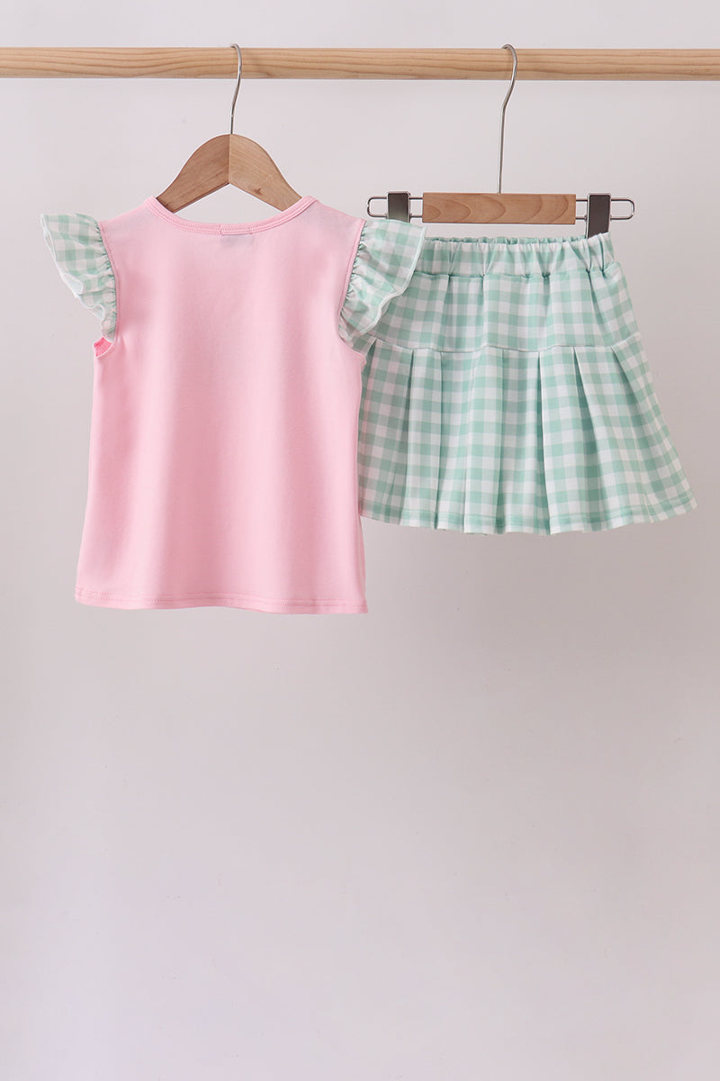 Green Golf Embroidered Skorts Set