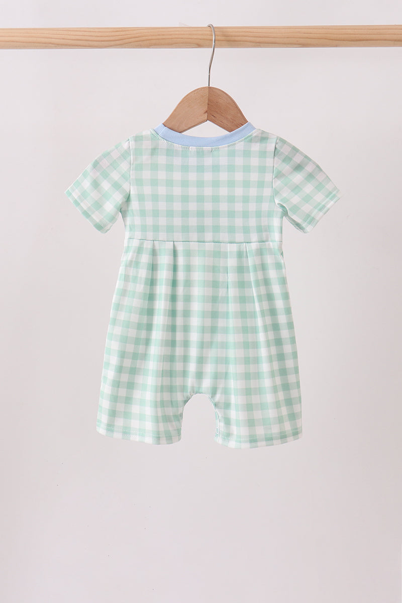 Green Golf Embroidered Romper
