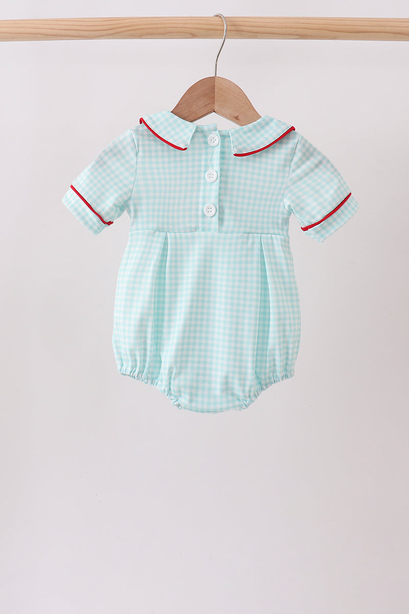 Blue Apple Smocked Bubble
