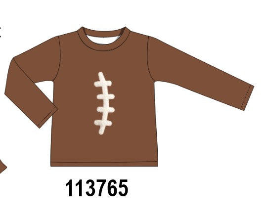 Brown Football French Knot Top