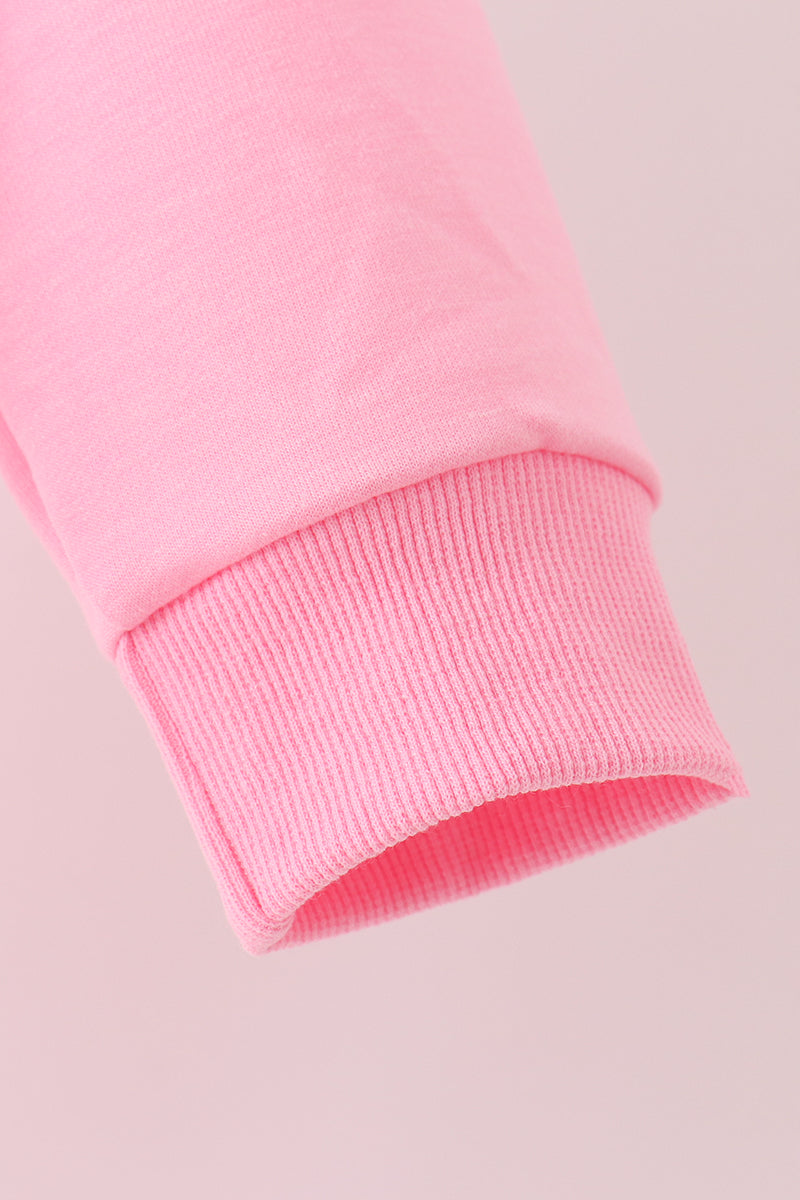 Pink football sequin mom&me top
