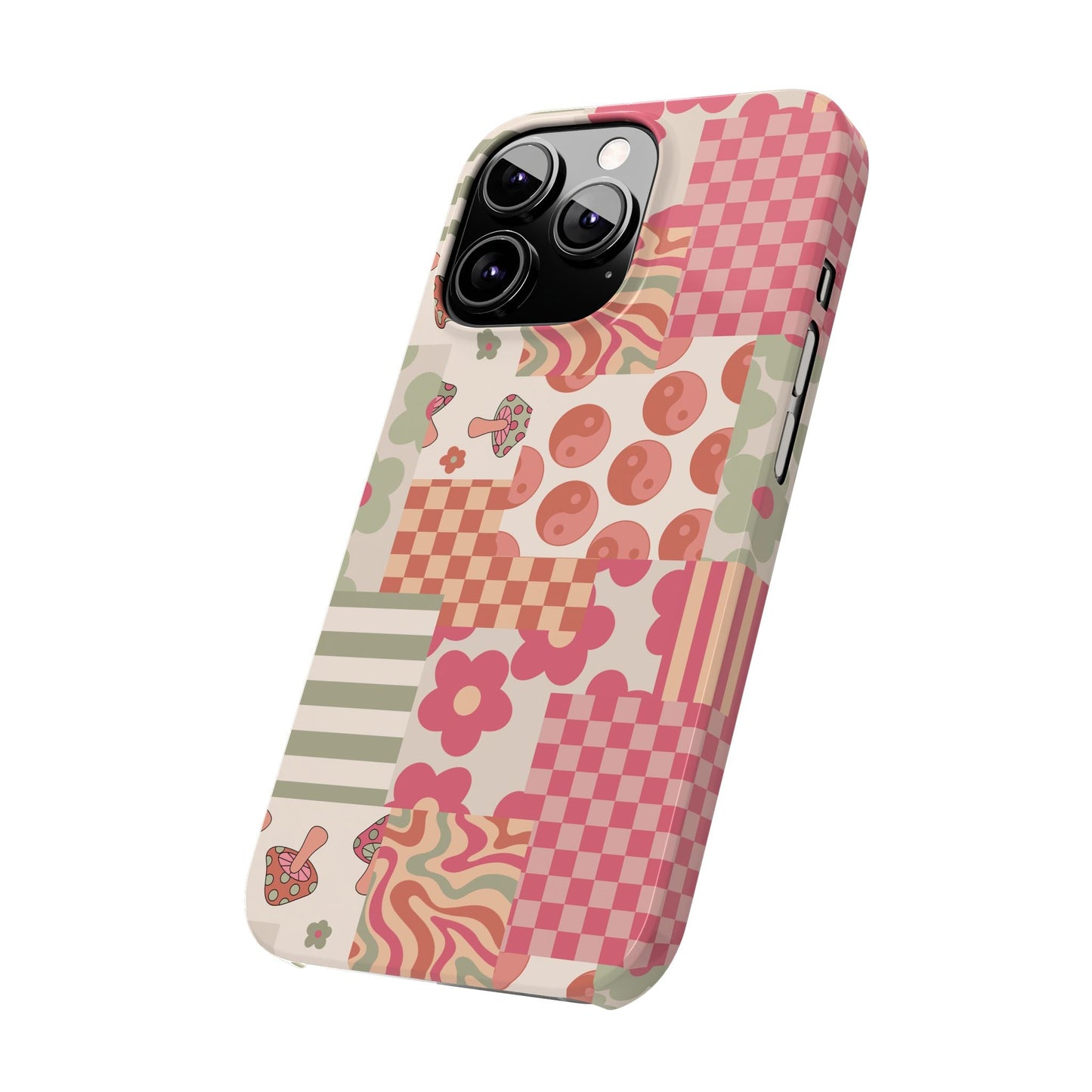 Groovy wavy mushroom Bright Phone Case