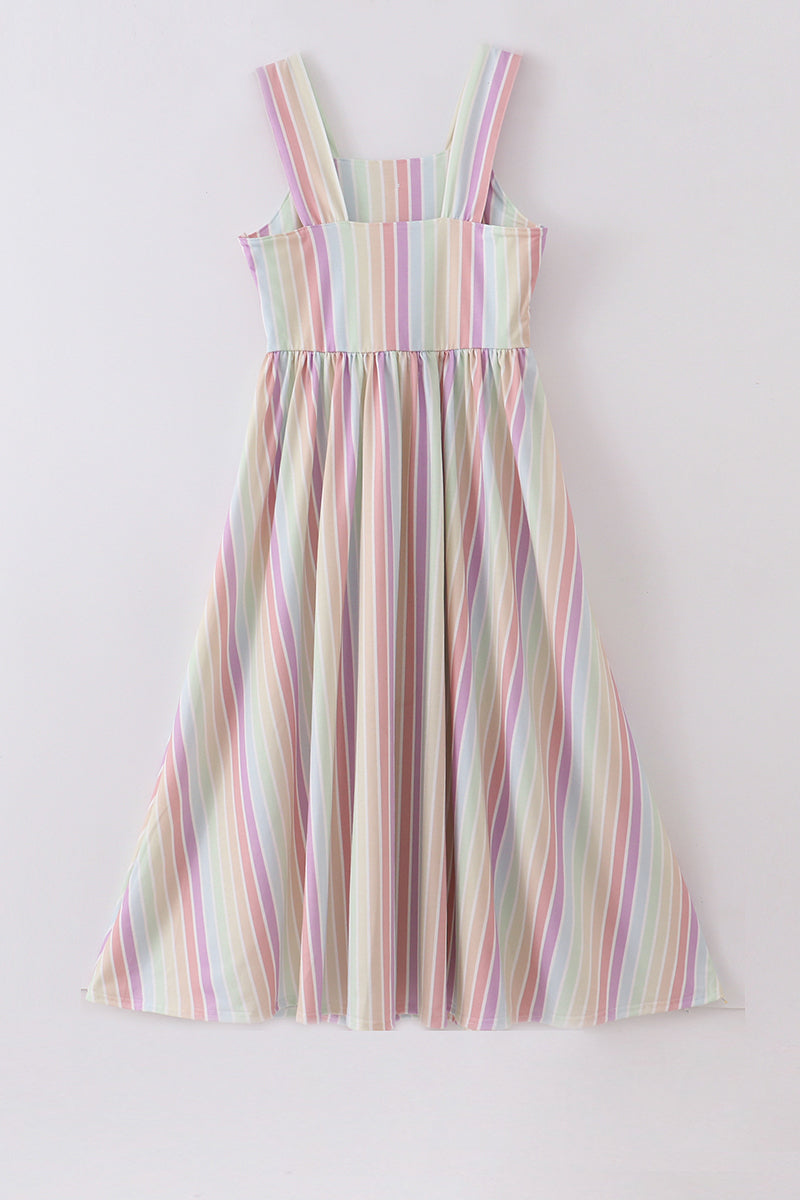 Multicolored stripe women dress