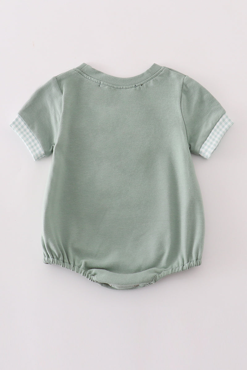 Green gingham boy bubble