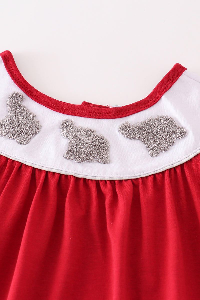 Maroon Alabama french knot girl set