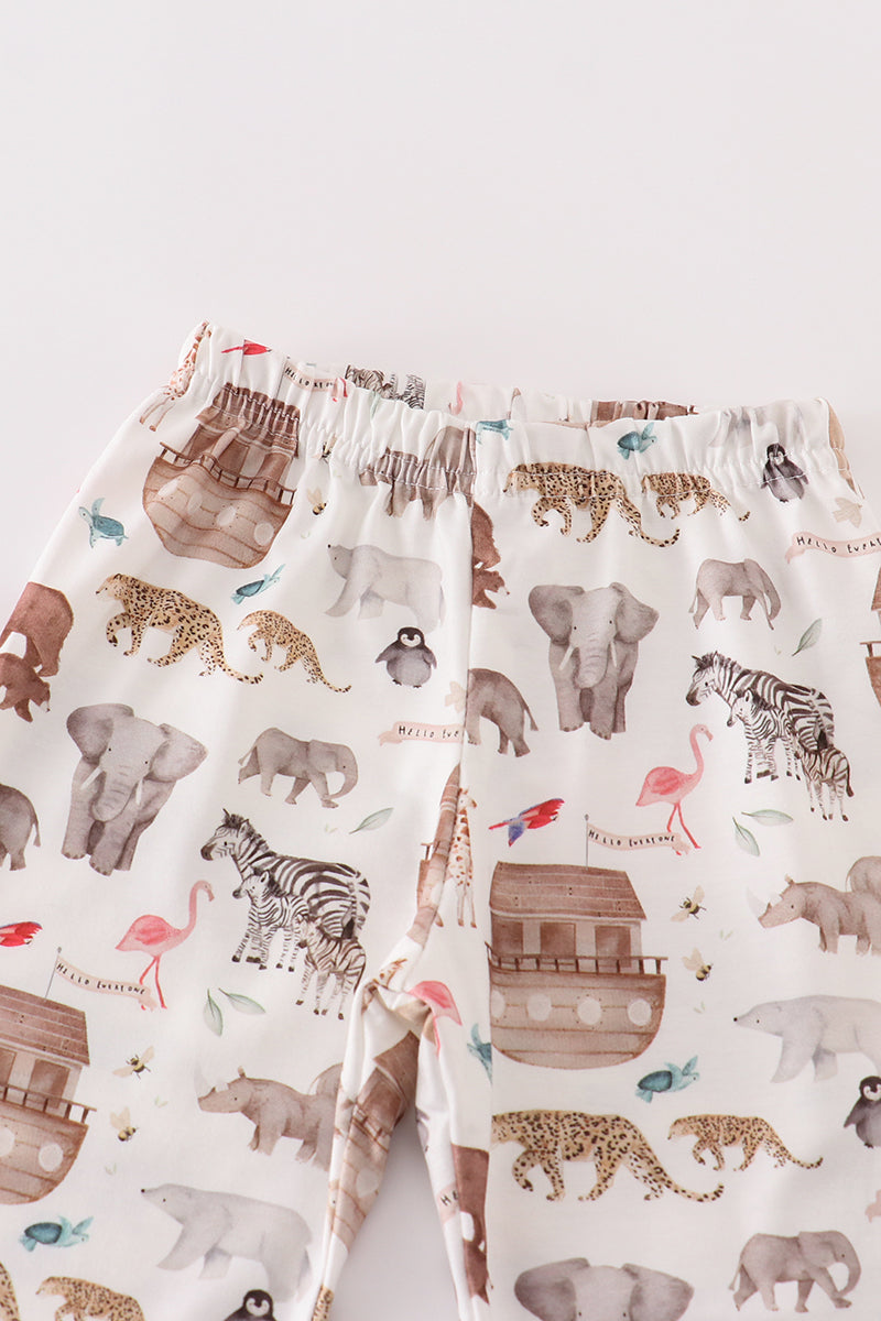 Noah's Ark animal print girl set