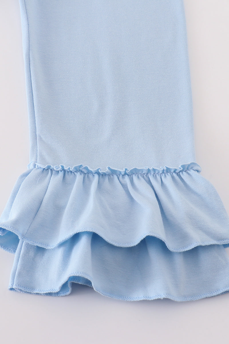 Blue pumpkin embroidery girl set