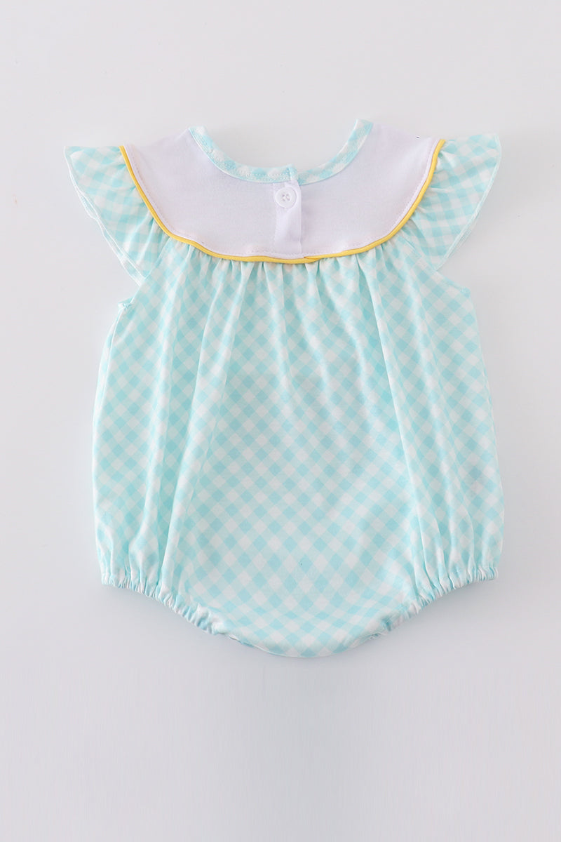 Mint lemon embroidery girl bubble