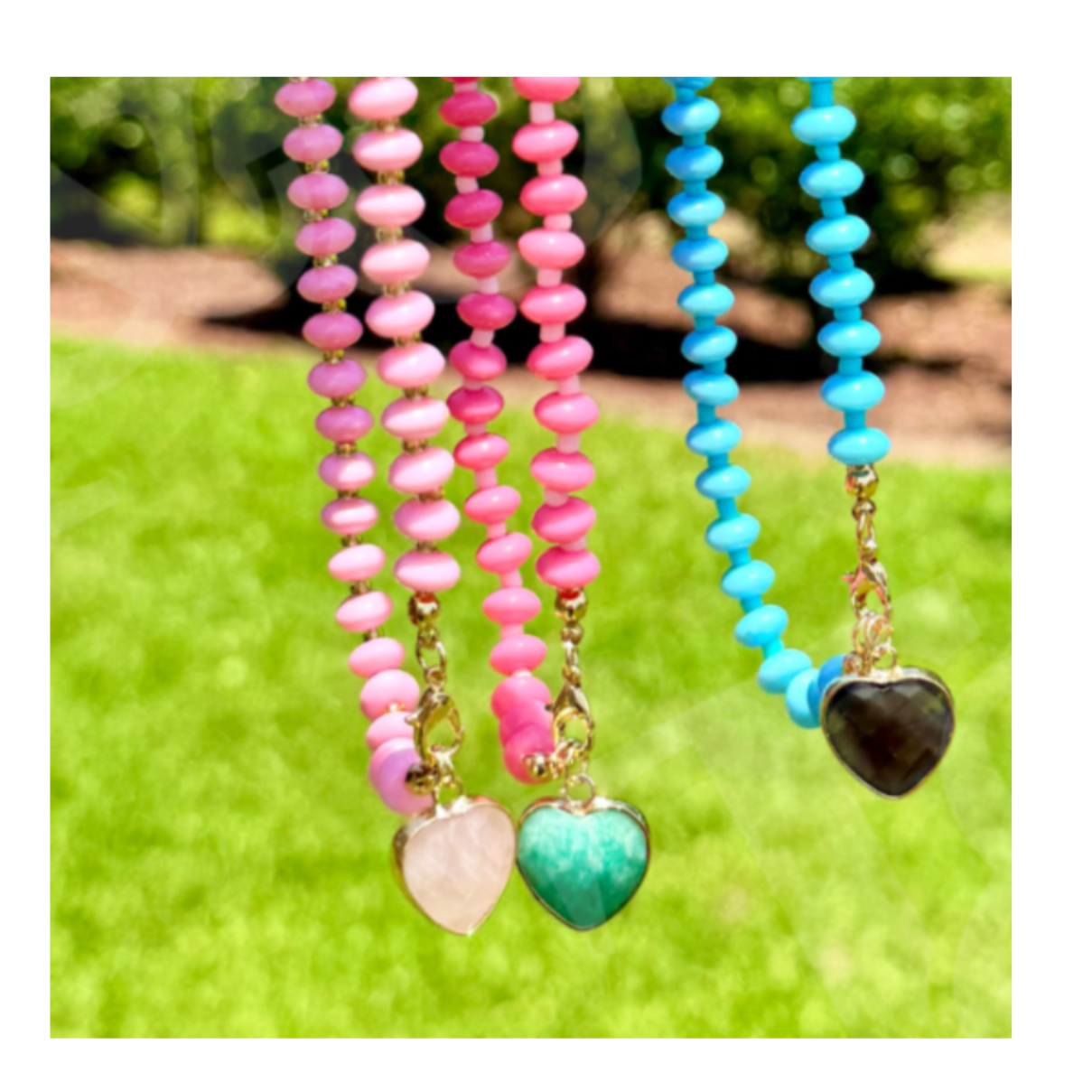 Trendy Heart Beaded Clasp Necklace RTS