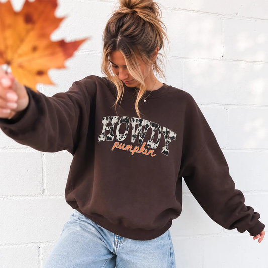 Howdy Pumpkin Western Fall Crewneck Sweatshirt