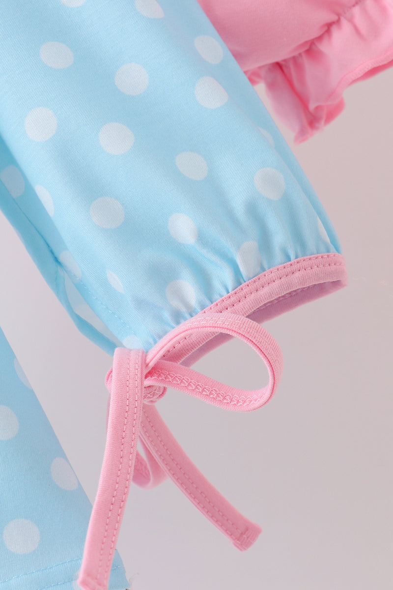 Blue Milk Santa Cookies Ruffle Bloomer Set