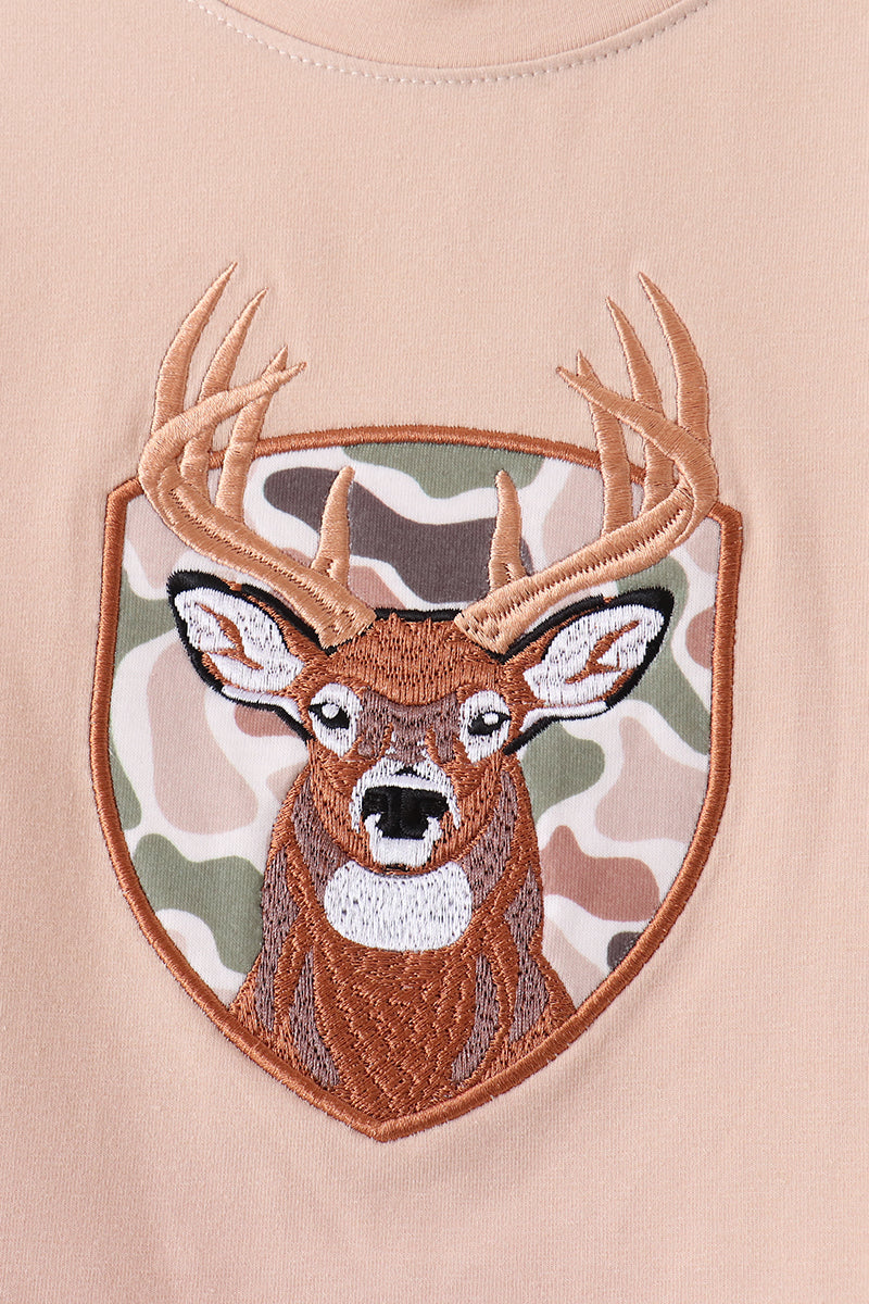 Camo Deer Applique Pants Set