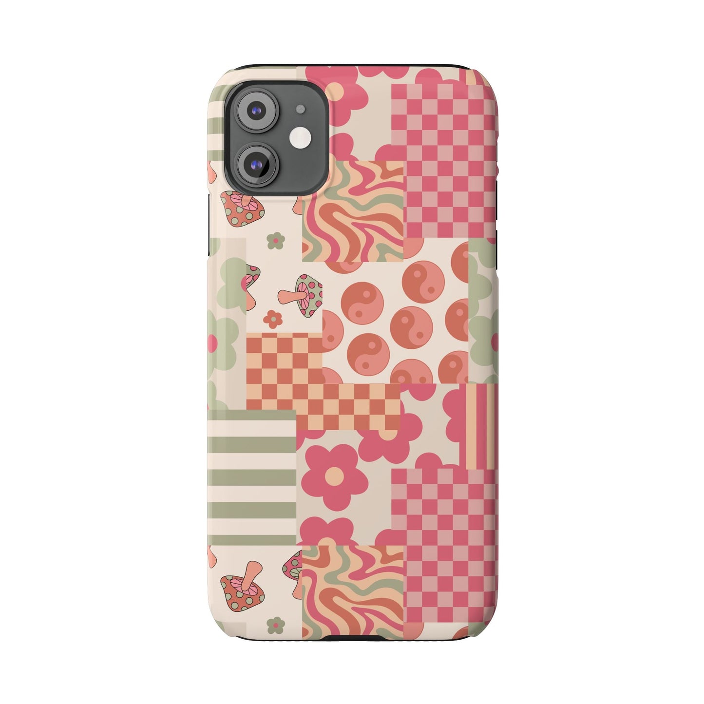 Groovy wavy mushroom Bright Phone Case