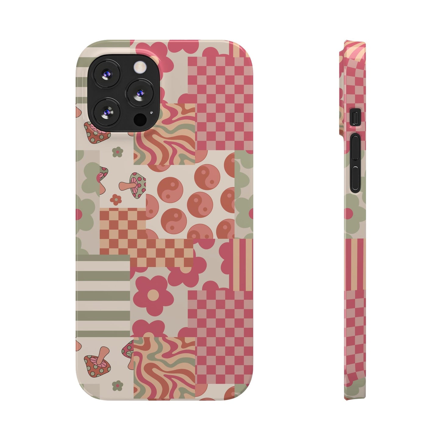 Groovy wavy mushroom Bright Phone Case