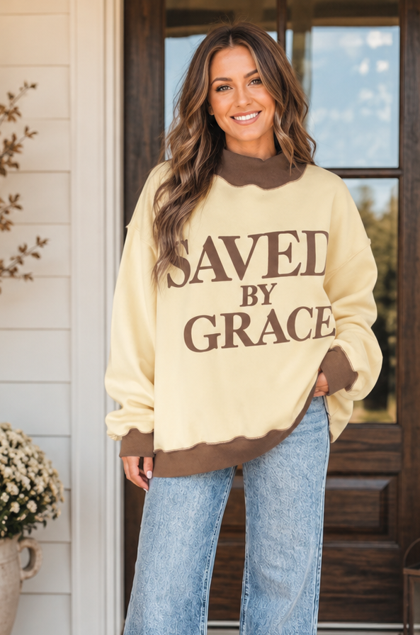 Saved By Grace Oversized Sweatshirt