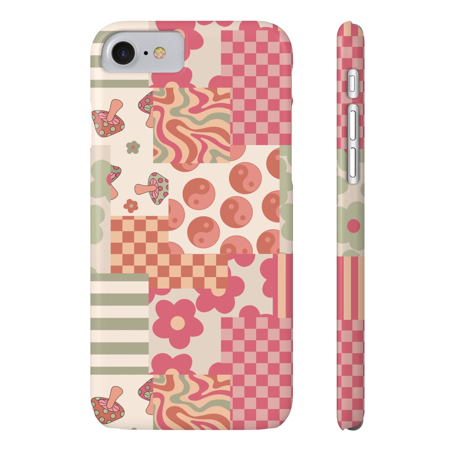 Groovy wavy mushroom Bright Phone Case