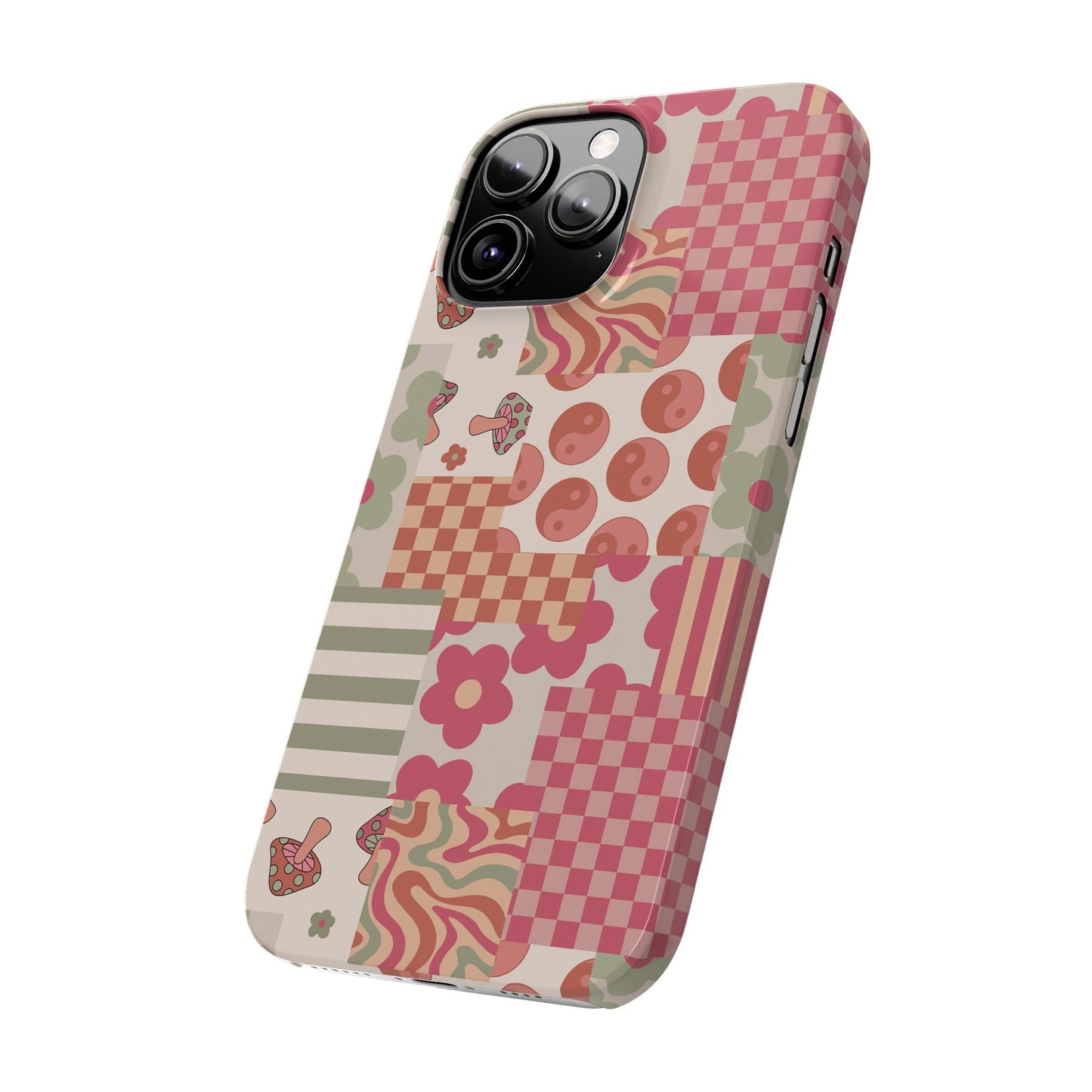 Groovy wavy mushroom Bright Phone Case