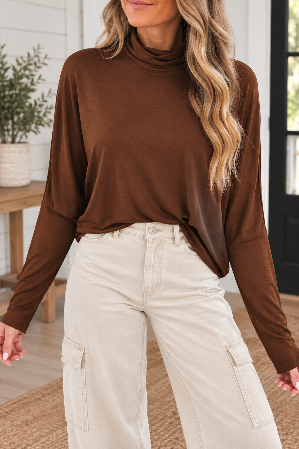 High Neck Long Sleeve Top