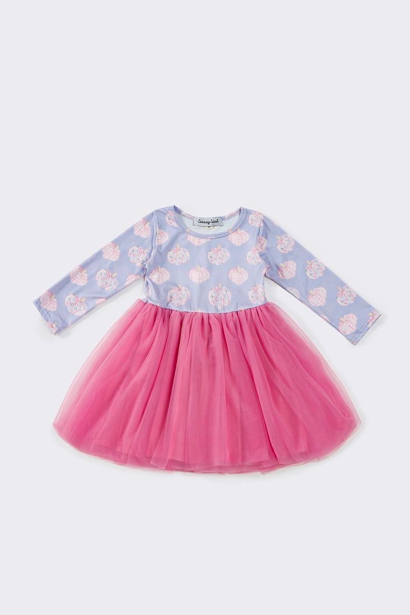 Pink pumpkin ruffle tutu dress