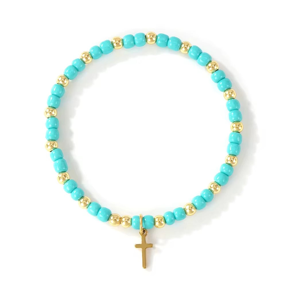 Cross Beaded Bracelet RTS