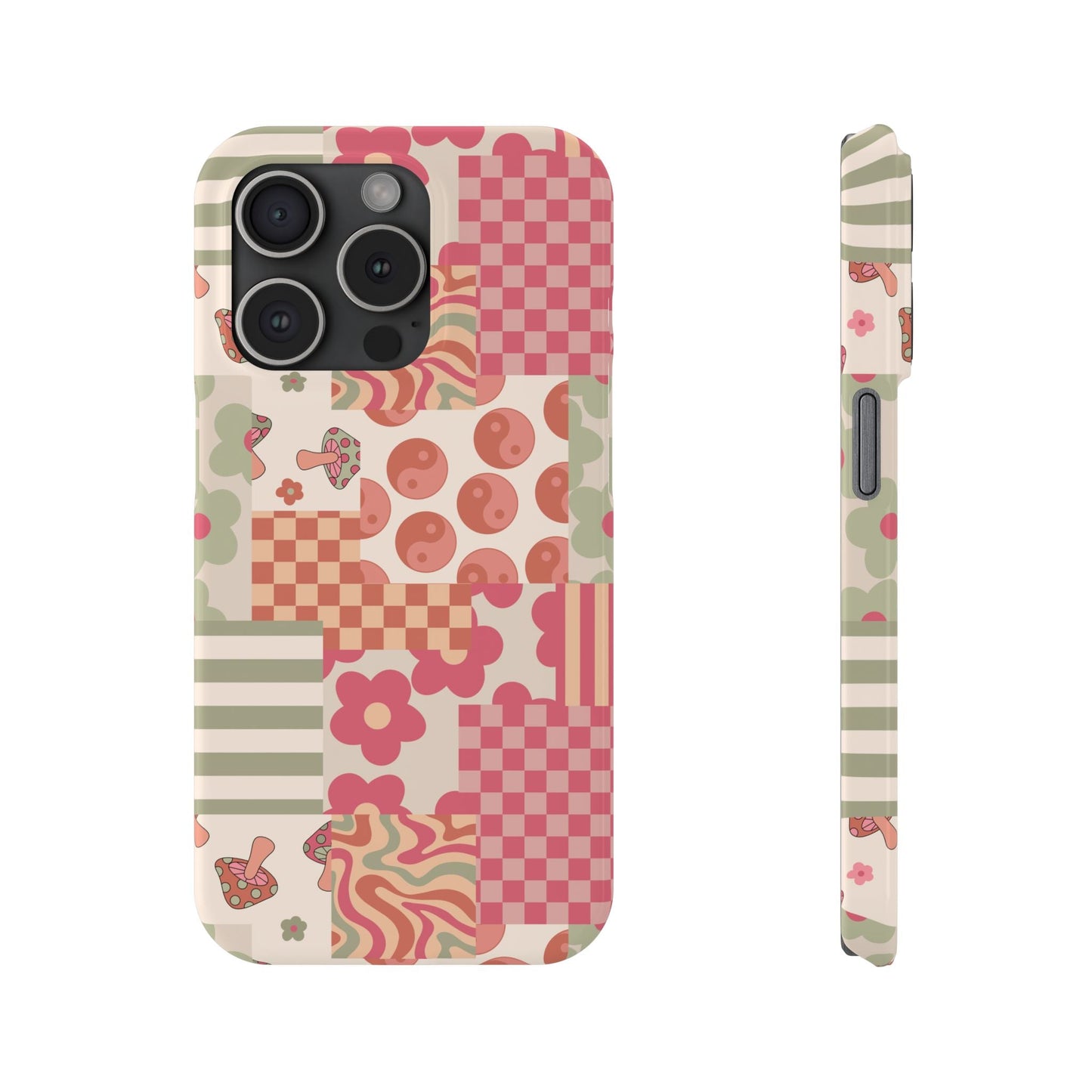 Groovy wavy mushroom Bright Phone Case