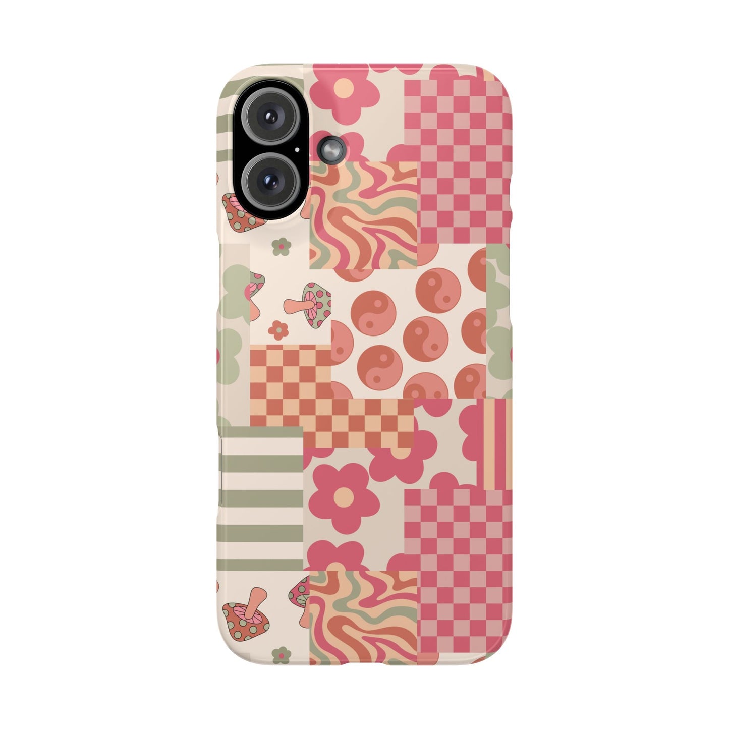 Groovy wavy mushroom Bright Phone Case