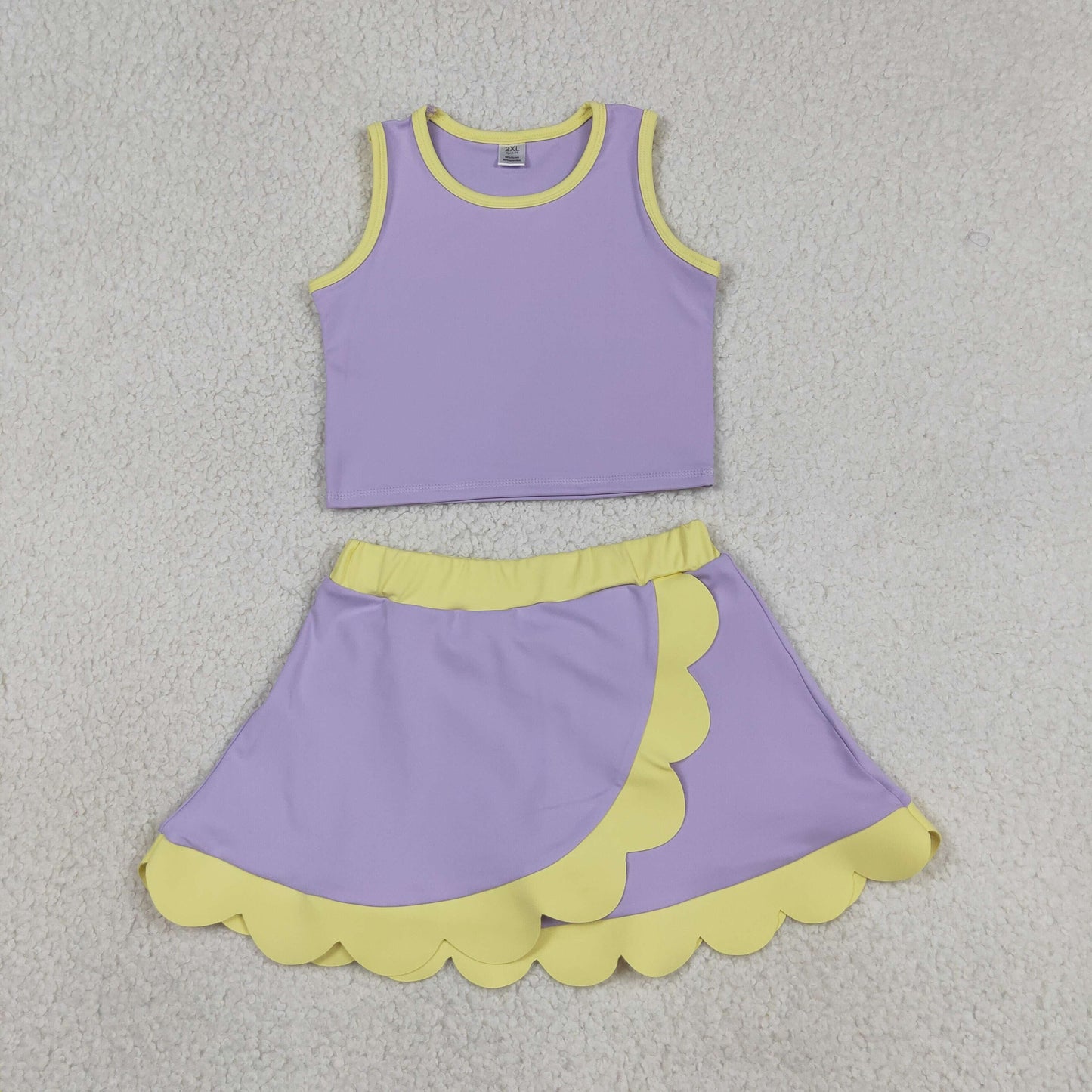 Lavender Performance Scalloped Skorts Set