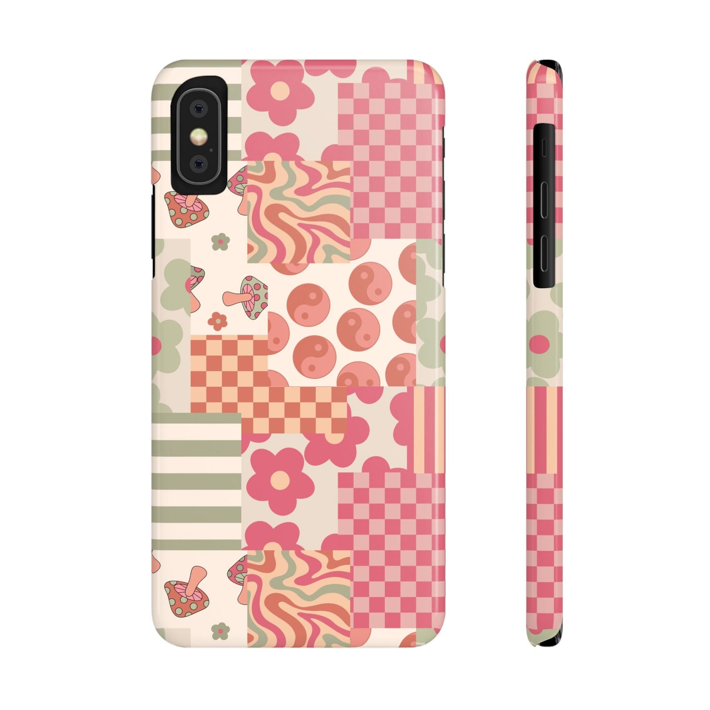 Groovy wavy mushroom Bright Phone Case