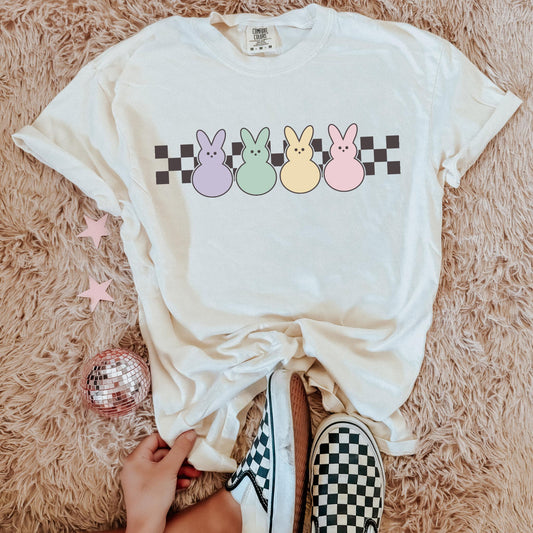 Checker basic peep tee & sweatshirt