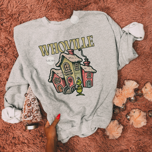 WHOille pink & green vintage house design tee & sweatshirt