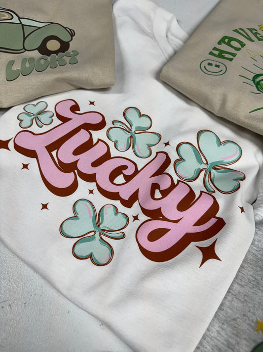 Lucky pink st Patrick’s day  front design tee & sweatshirt