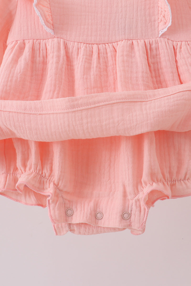 Premium pink ruffle muslin bubble