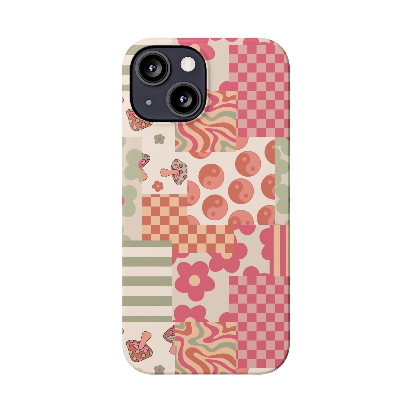 Groovy wavy mushroom Bright Phone Case