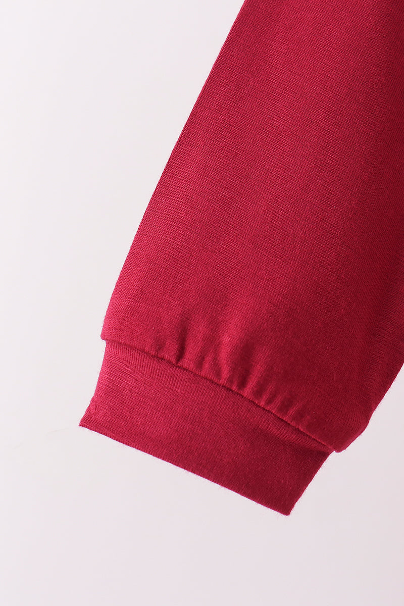 Burgundy bamboo pajama set – view 3
