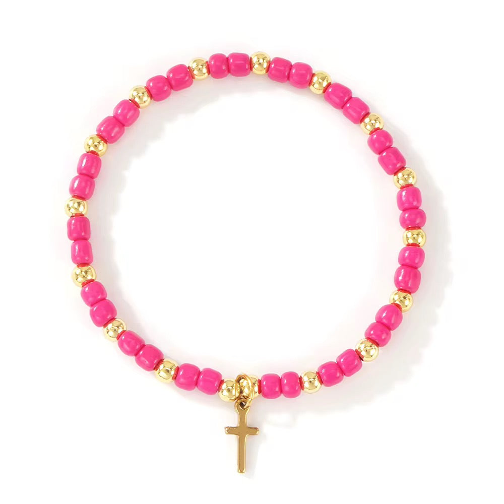 Cross Beaded Bracelet RTS