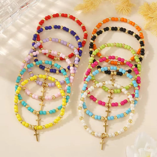 Cross Beaded Bracelet RTS