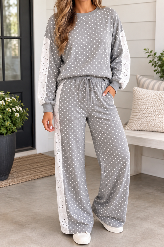Polka Dot Eyelet Set