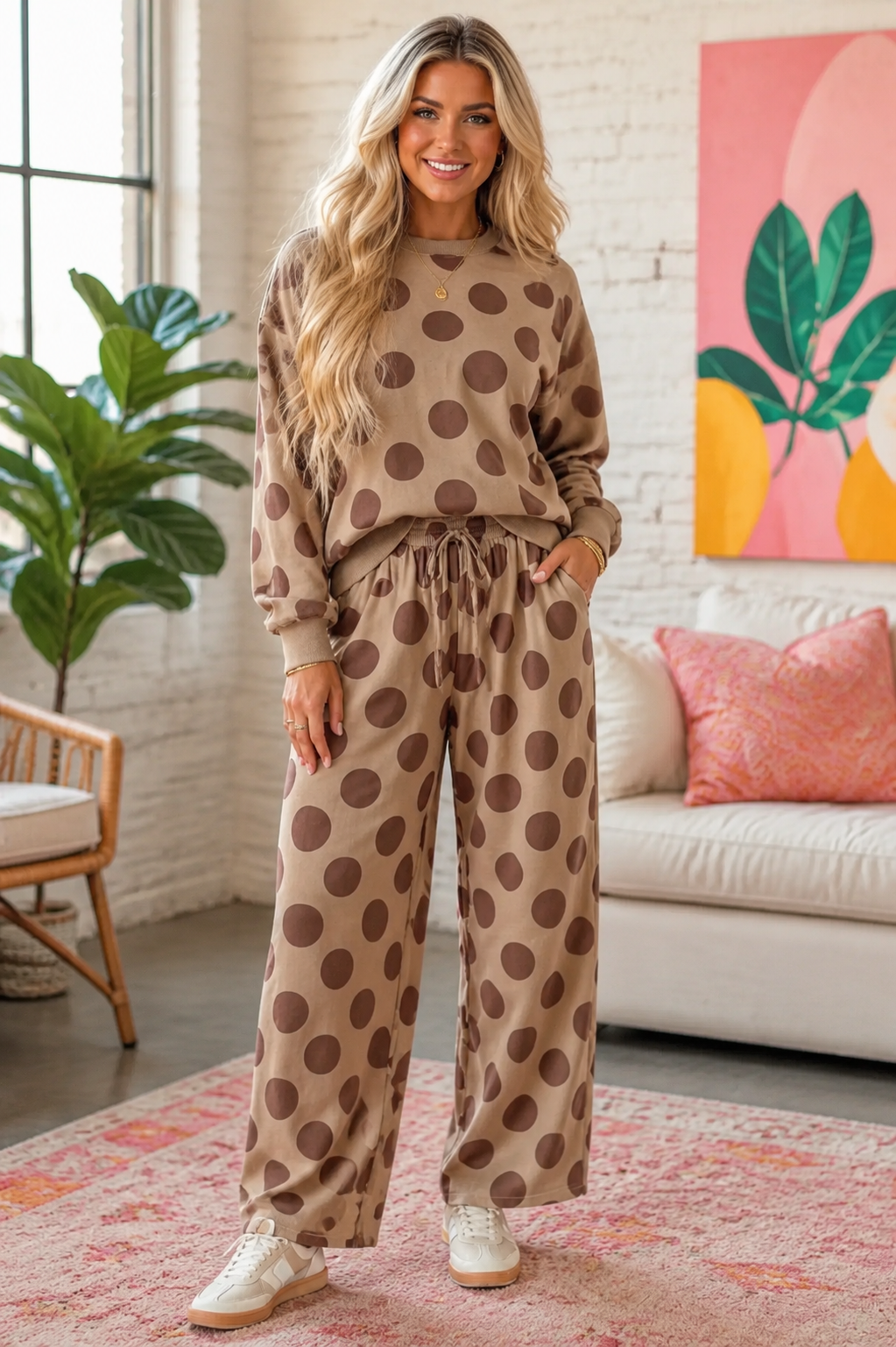 Polka Dot Drawstring Set RTS